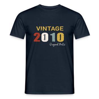 Original parts 2010 - 14th Anniversary Gift - Men's T-Shirt - navy - Front - AI Model Male 178 light (178cm)