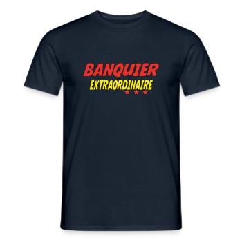 BANQUIER EXTRAORDINAIRE - T-shirt homme - marine - Devant - AI Model Male 178 light (178cm)