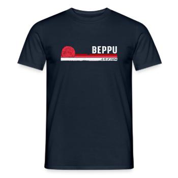 Beppu Japan Vintage Retro Design für Onsen Liebhaber - Männer T-Shirt - Navy - Vorne - AI Model Male 178 light (178cm)