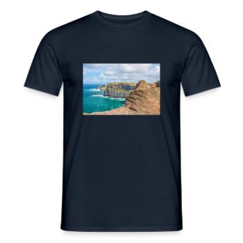 Clare Cliffs of Moher Ireland Poster - Men's T-Shirt - navy - Front - AI Model Male 178 light (178cm)