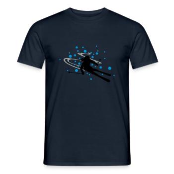 Skifahrerin Schnee - Männer T-Shirt - Navy - Vorne - AI Model Male 178 light (178cm)