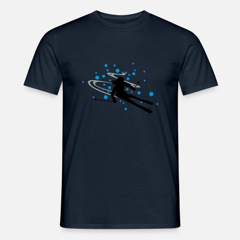 Skifahrerin Schnee - Männer T-Shirt - Navy
