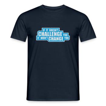 Séance d’entraînement Fitness Motivation Citation - T-shirt homme - marine - Devant - AI Model Male 178 light (178cm)