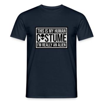 Citation extraterrestre de costume humain - T-shirt homme - marine - Devant - AI Model Male 178 light (178cm)