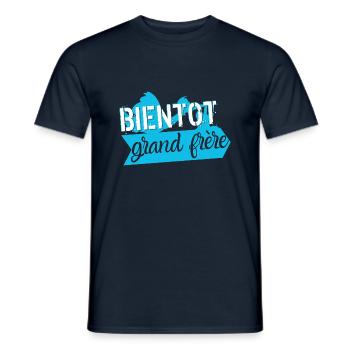 Bientôt grand frère - T-shirt homme - marine - Devant - AI Model Male 178 light (178cm)