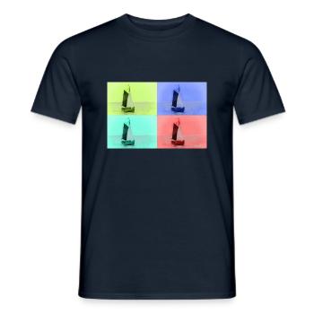 Voilier pop art - T-shirt homme - marine - Devant - AI Model Male 178 light (178cm)