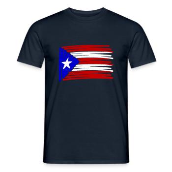 Drapeau de Porto Rico peint drapeau peint - T-shirt homme - marine - Devant - AI Model Male 178 light (178cm)