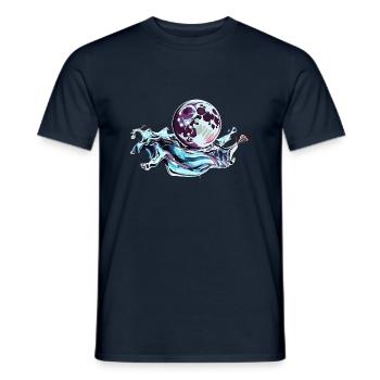 Chrom Vollmond - Männer T-Shirt - Navy - Vorne - AI Model Male 178 light (178cm)