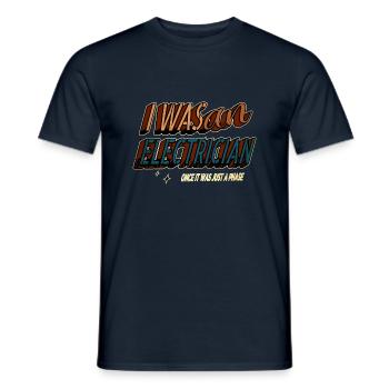 électricien électricien bavoir amusant cadeau d’anniversaire - T-shirt homme - marine - Devant - AI Model Male 178 light (178cm)
