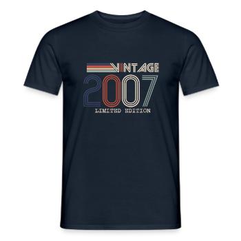 Jahrgang 2007 Jubiläumsgeschenk - Jahrgang 2007 - Männer T-Shirt - Navy - Vorne - AI Model Male 178 light (178cm)
