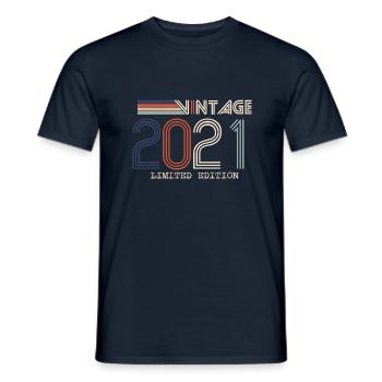 Vintage 2021 Cadeau Anniversaire - Millésime 2021 - T-shirt homme - marine - Devant - AI Model Male 178 light (178cm)