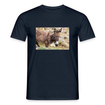 Âne dans un champ Paysage Île de Mykonos Sud A - T-shirt homme - marine - Devant - AI Model Male 178 light (178cm)
