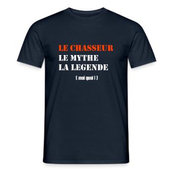 le chasseur le mythe la légende - T-shirt homme - marine - Devant - AI Model Male 178 light (178cm)