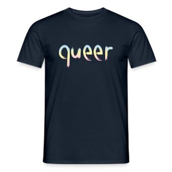 queer - Männer T-Shirt - Navy - Vorne - AI Model Male 178 light (178cm)