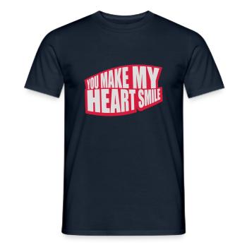 make my heart smile - Männer T-Shirt - Navy - Vorne - AI Model Male 178 light (178cm)