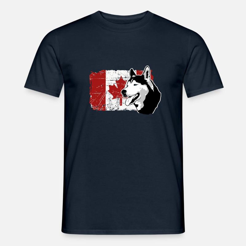 Maple Leaf - Huskys - Canada - Männer T-Shirt - Navy