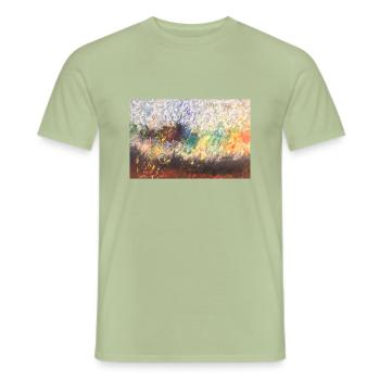 Field fire - Men's T-Shirt - sage - Front - AI Model Male 178 light (178cm)