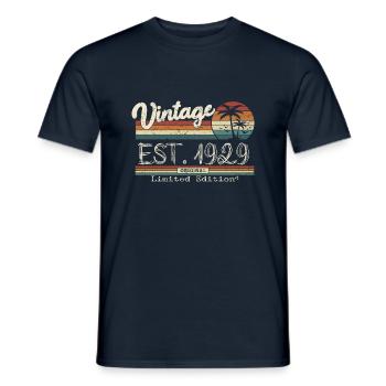 1929 Born Vintage Birthday Gift - Men's T-Shirt - navy - Front - AI Model Male 178 light (178cm)