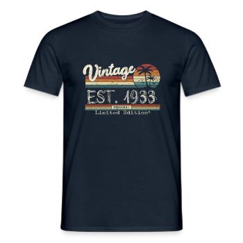 1933 né cadeau d’anniversaire vintage - T-shirt homme - marine - Devant - AI Model Male 178 light (178cm)