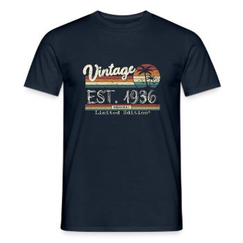 1936 Born Vintage Birthday Gift - Men's T-Shirt - navy - Front - AI Model Male 178 light (178cm)