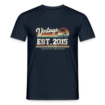 2015 Vintage Millésime anniversaire Retro cadeau - T-shirt homme - marine - Devant - AI Model Male 178 light (178cm)