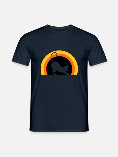 Cat > Vector Graphic ! Cat - Men's T-Shirt - navy