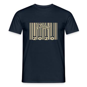 Jahrgang 2020 Barcode 2020: Jahr 2025. - Männer T-Shirt - Navy - Vorne - AI Model Male 178 light (178cm)