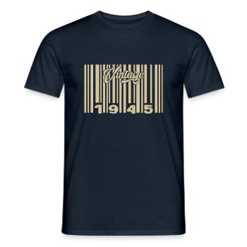 Jahrgang 1945 Barcode 1945: Jahr 2025. - Männer T-Shirt - Navy - Vorne - AI Model Male 178 light (178cm)