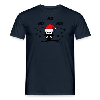 Hibou Noël Père Noël - T-shirt homme - marine - Devant - AI Model Male 178 light (178cm)