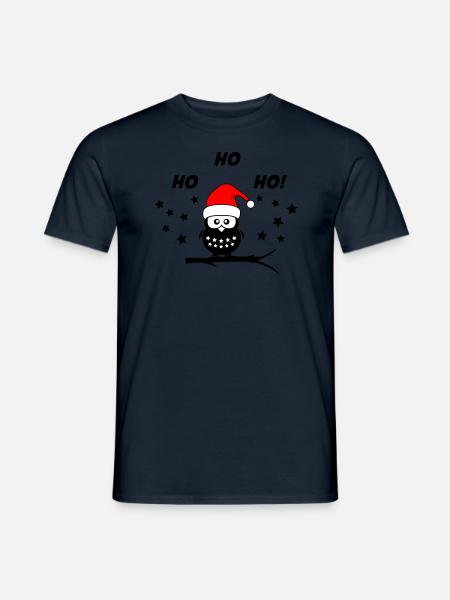 Owl Christmas Santa - Men's T-Shirt - navy