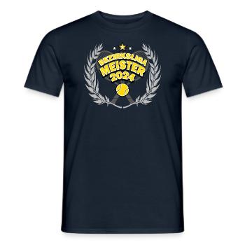T-Shirt Meister 2024 Bezirksliga Meistershirt - Männer T-Shirt - Navy - Vorne - AI Model Male 178 light (178cm)