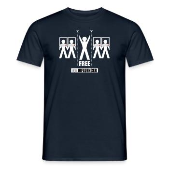 Free from influencer - Men's T-Shirt - navy - Front - AI Model Male 178 light (178cm)