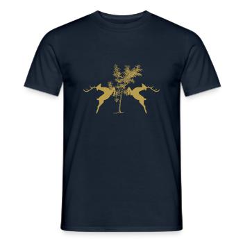 Hirsche - Männer T-Shirt - Navy - Vorne - AI Model Male 178 light (178cm)