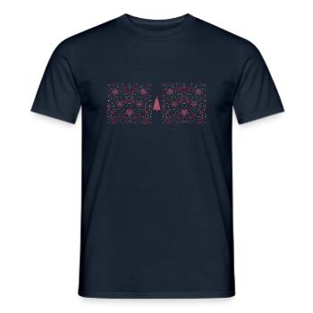 Christmas tree snowflakes - Men's T-Shirt - navy - Front - AI Model Male 178 light (178cm)