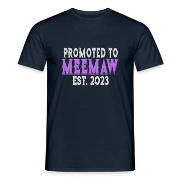 Promoted To Meemaw Est 2023 Soon To Be Grandma - Men's T-Shirt - navy - Front - AI Model Male 178 light (178cm)