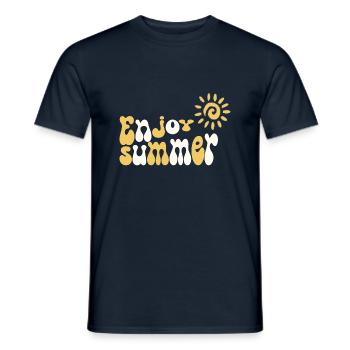 Enjoy Summer - Men's T-Shirt - navy - Front - AI Model Male 178 light (178cm)