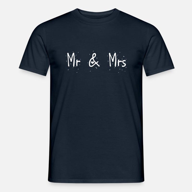 Mr. & Mrs. Eukalyptus personalisierbar - Männer T-Shirt - Navy