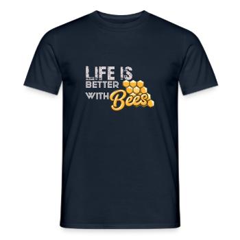 Life is better with bees - Men's T-Shirt - navy - Front - AI Model Male 178 light (178cm)