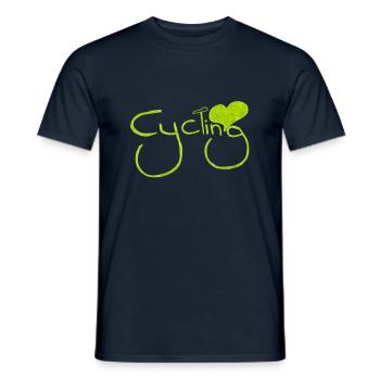 cyclist cycling bmx bike sport mountain biking hobby - Men's T-Shirt - navy - Front - AI Model Male 178 light (178cm)