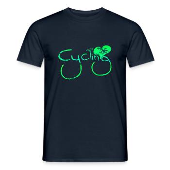 cyclist cycling bmx bike sport mountain biking hobby - Men's T-Shirt - navy - Front - AI Model Male 178 light (178cm)