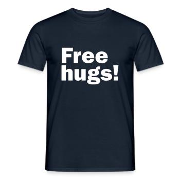 Câlins gratuits - T-shirt homme - marine - Devant - AI Model Male 178 light (178cm)