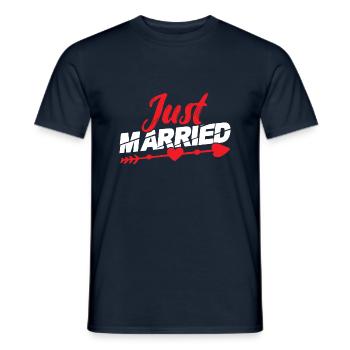 just married - Men's T-Shirt - navy - Front - AI Model Male 178 light (178cm)