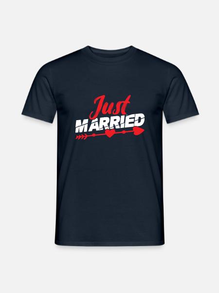 just married - Men's T-Shirt - navy