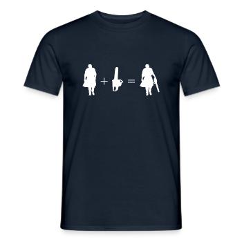 Mann mit Kettensäge weiß - Männer T-Shirt - Navy - Vorne - AI Model Male 178 light (178cm)