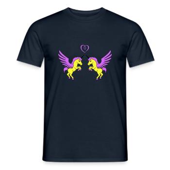 einhorn unicorn love - Männer T-Shirt - Navy - Vorne - AI Model Male 178 light (178cm)