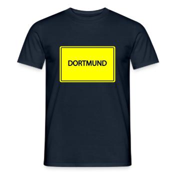 Town sign Dortmund - Men's T-Shirt - navy - Front - AI Model Male 178 light (178cm)