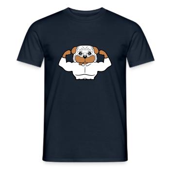Chien Bodybuilder Muscles forts Gym Haltérophilie - T-shirt homme - marine - Devant - AI Model Male 178 light (178cm)