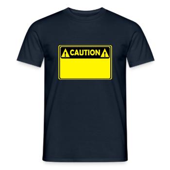 CAUTION - Männer T-Shirt - Navy - Vorne - AI Model Male 178 light (178cm)