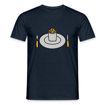 Teller Pommes Frites - Männer T-Shirt - Navy - Vorne - AI Model Male 178 light (178cm)