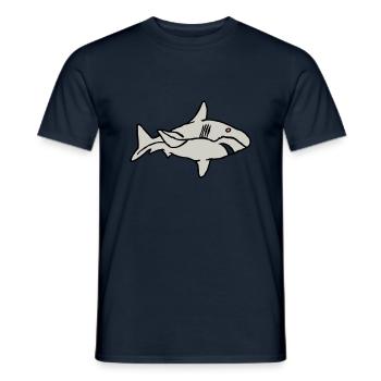 Fish Shark Predator Predator Water Graffiti Ocean - Men's T-Shirt - navy - Front - AI Model Male 178 light (178cm)